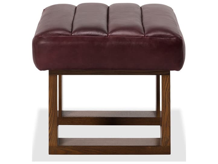 Palliser Wyatt Channeled Leather Upholstery Ottoman