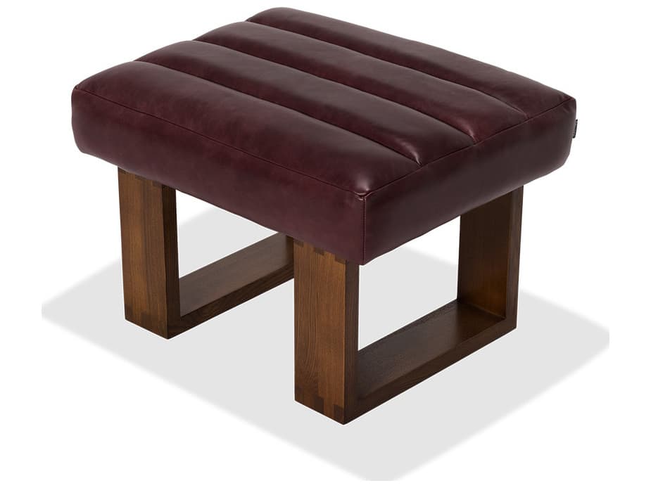 Palliser Wyatt Channeled Leather Upholstery Ottoman