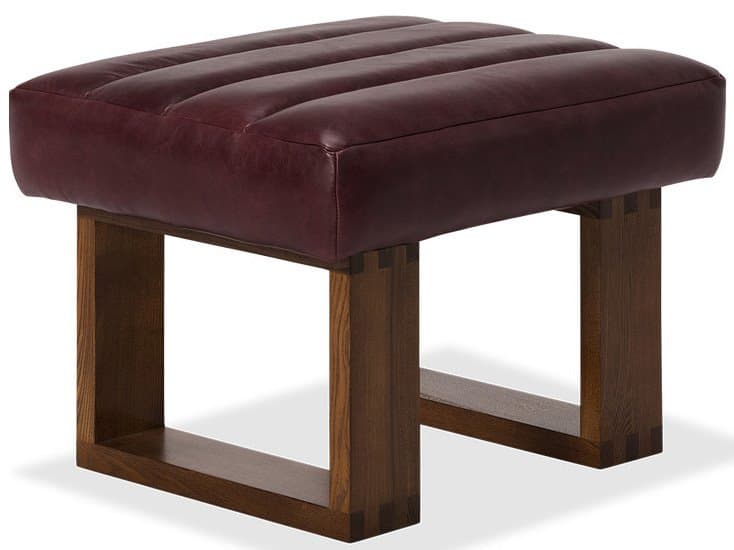 Palliser Wyatt Channeled Leather Upholstery Ottoman