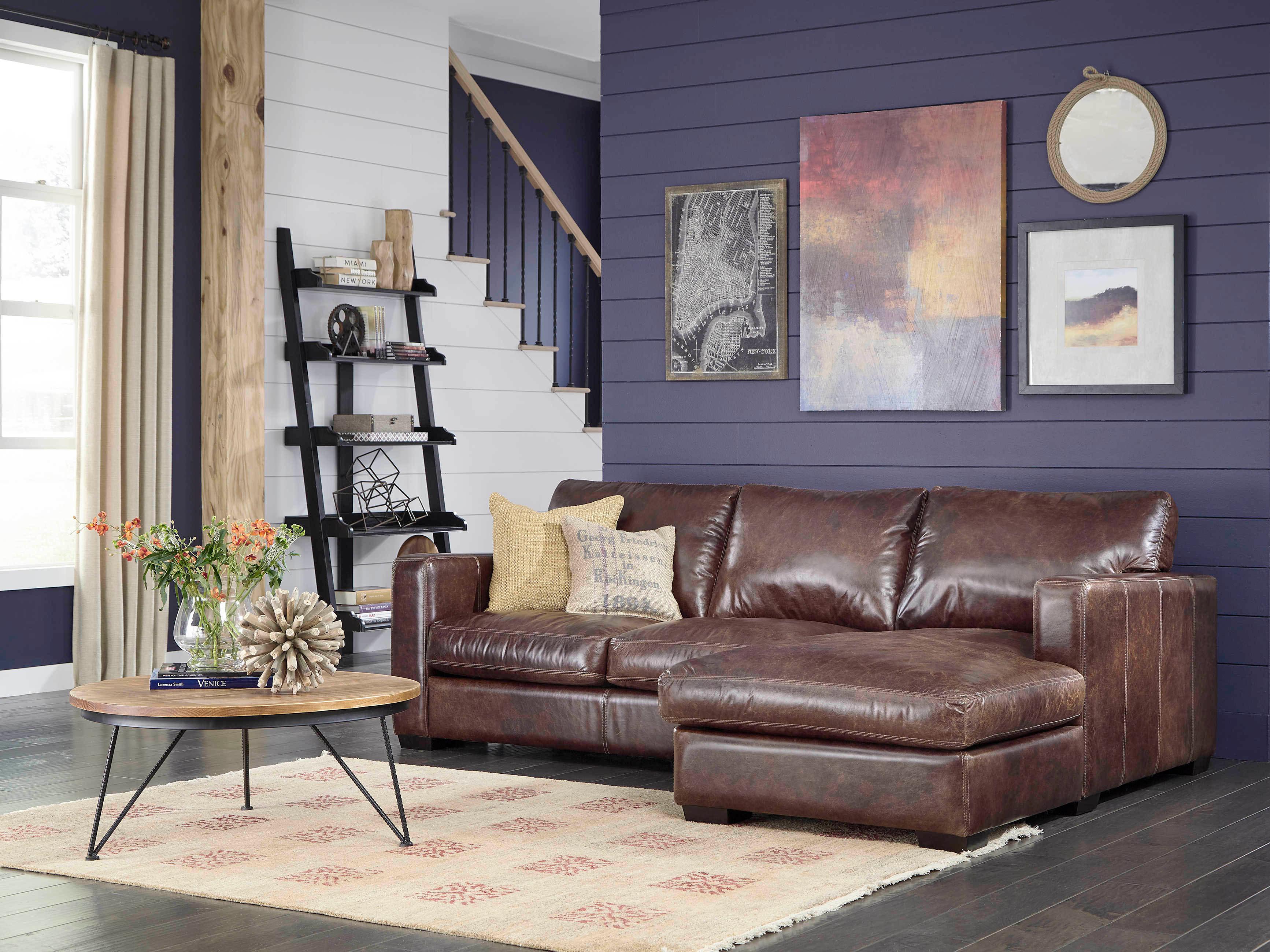 Palliser Colebrook Leather Upholstery Sectional Sofa