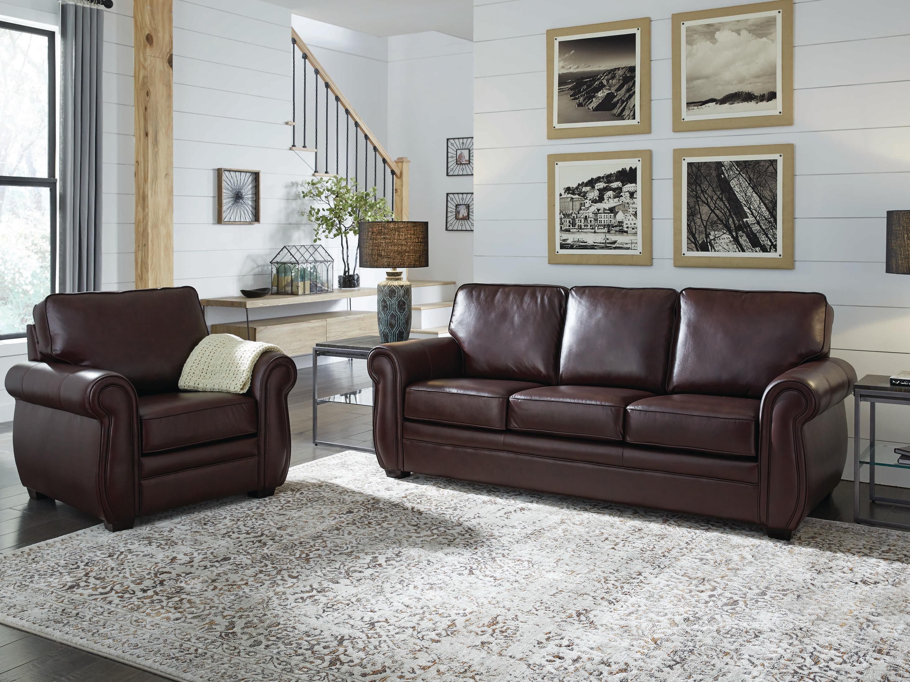 Palliser Viceroy Espresso Leather Upholstery Sofa