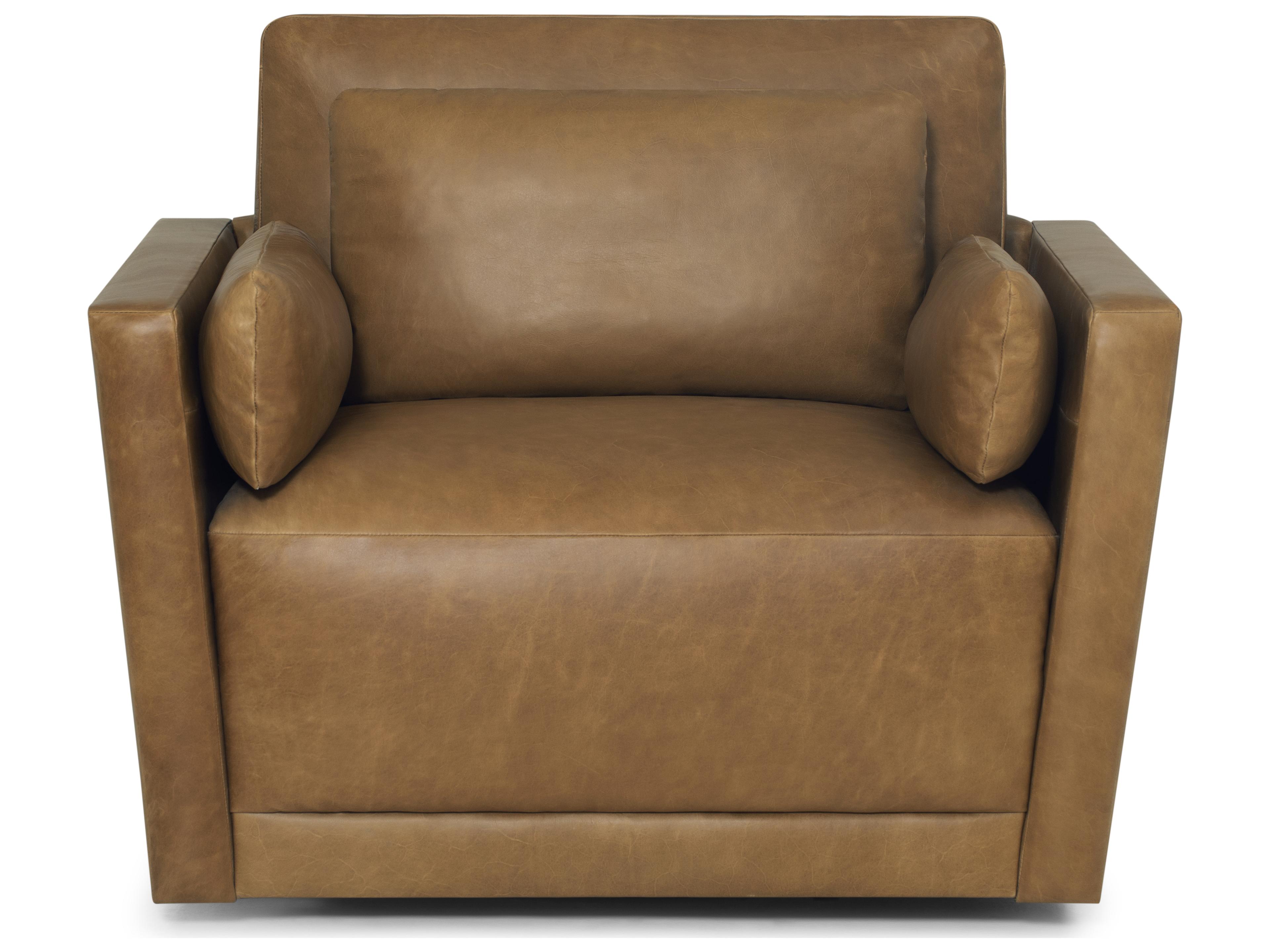 Palliser Shea Leather Upholstery Swivel Chair and Half