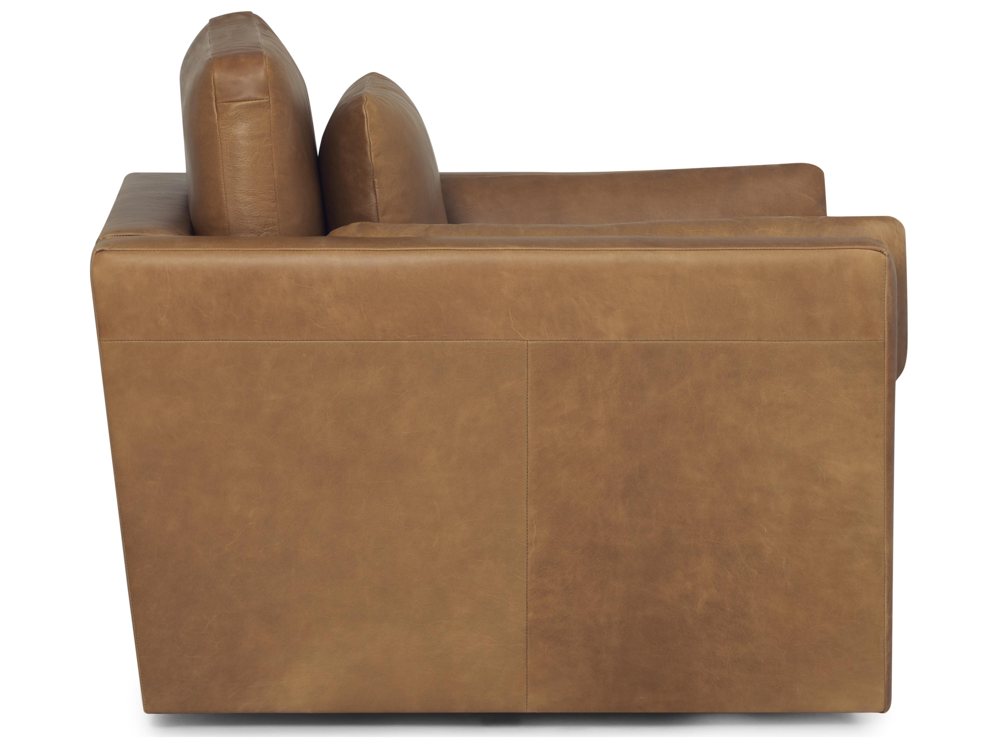 Palliser Shea Leather Upholstery Swivel Chair and Half