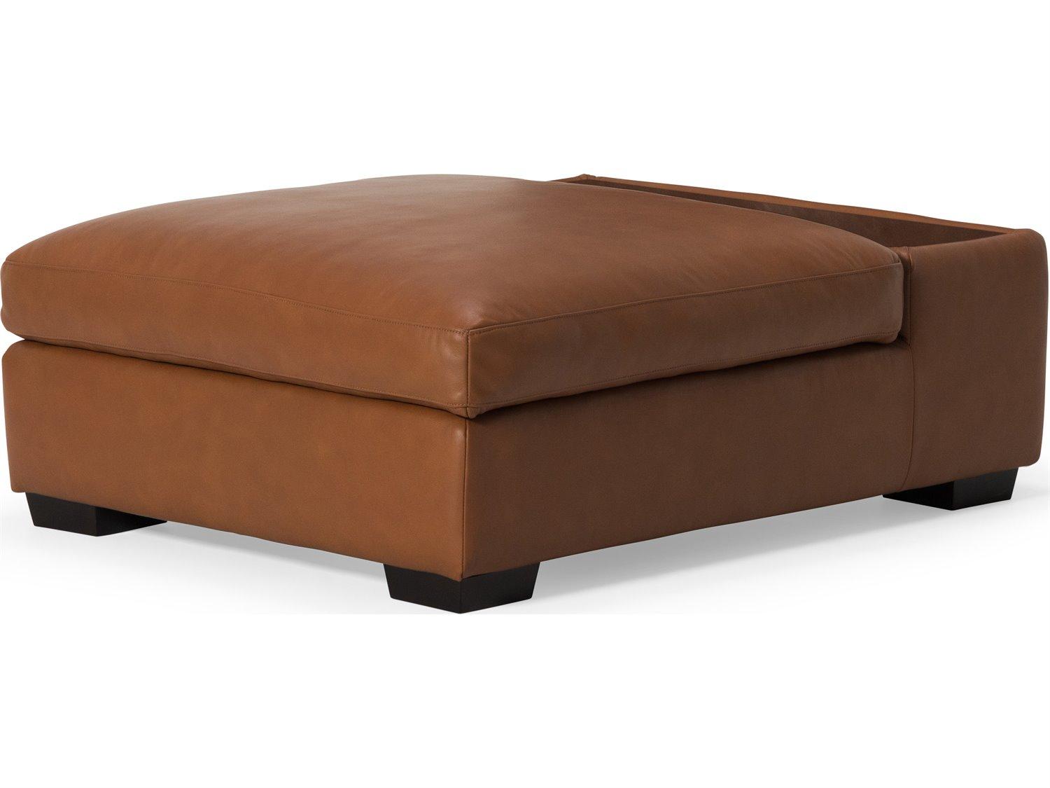 Palliser Madison Track Arm Leather Upholstery Storage Ottoman with 12" Table