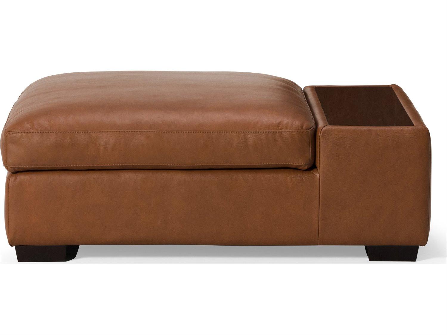 Palliser Madison Track Arm Leather Upholstery Storage Ottoman with 12" Table