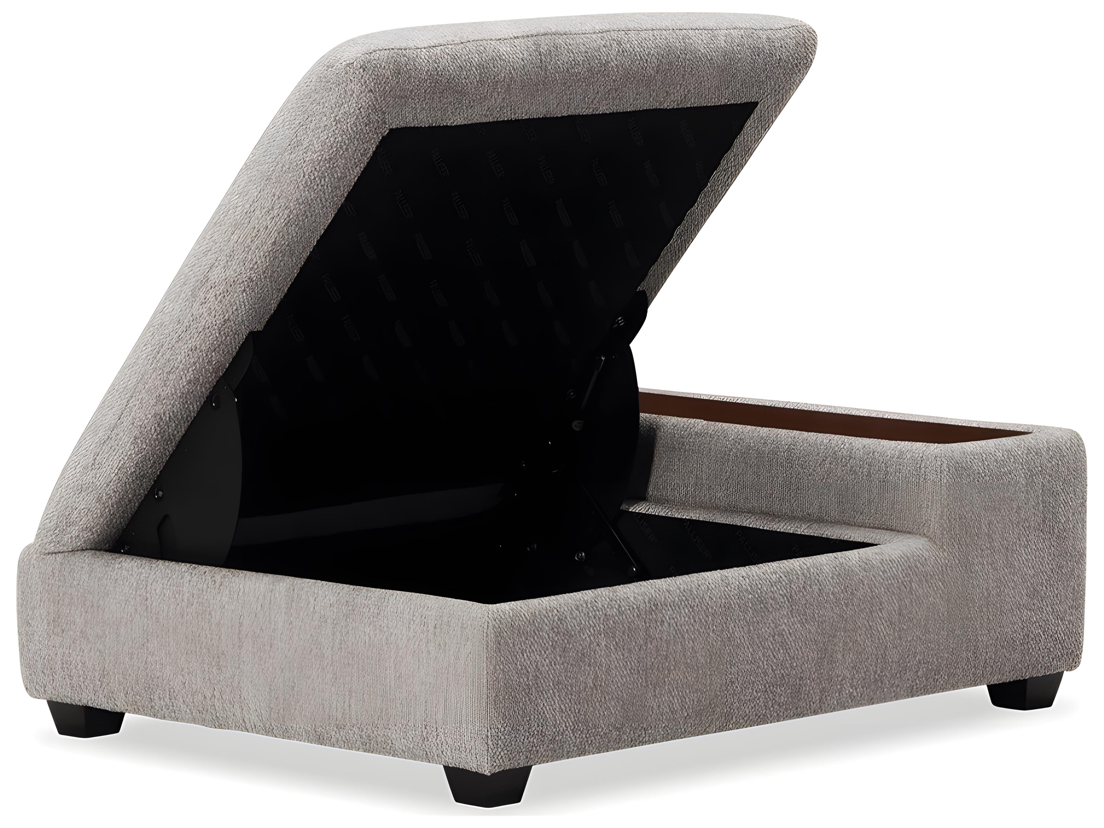 Palliser Laguna Leather Upholstery Storage Ottoman with 12" Table