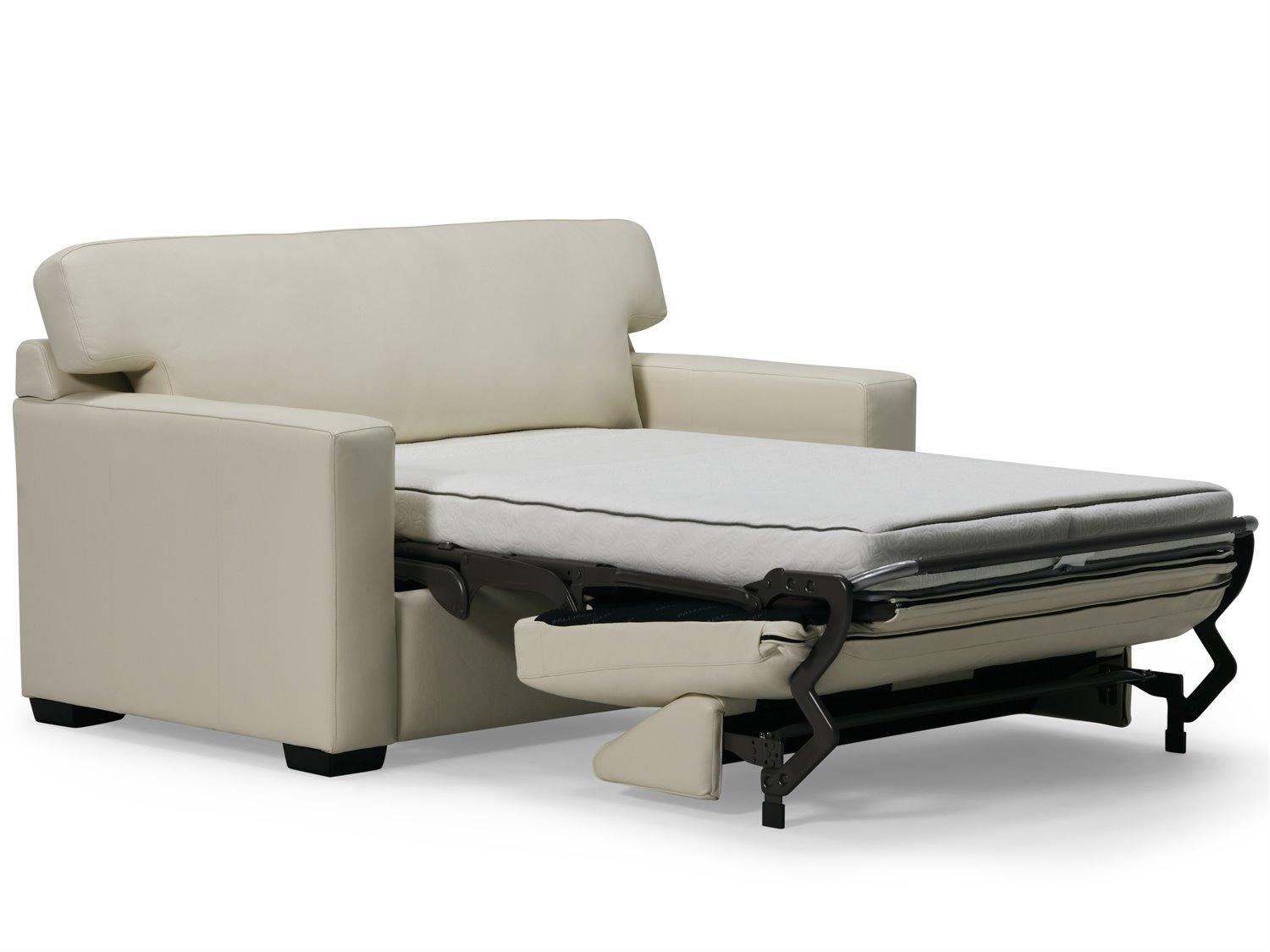 Palliser Madison Sleep Track Arm Leather Upholstery Twin Sofa Bed