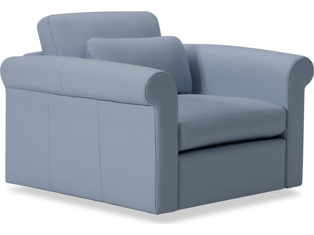 Palliser Ensemble Roll Arm Leather Upholstery Swivel Chair