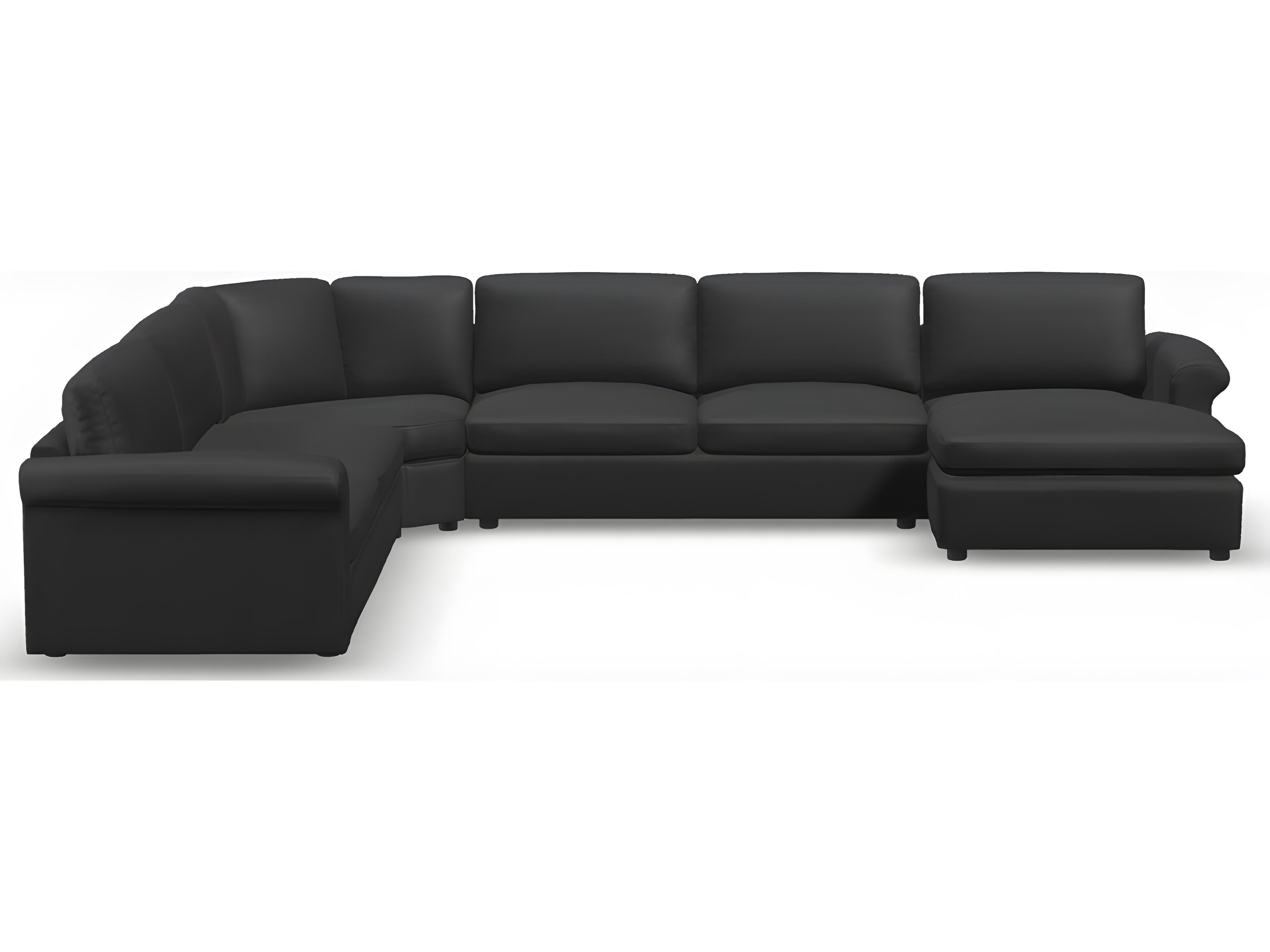 Palliser Ensemble Roll Arm Leather Upholstery Sectional Sofa