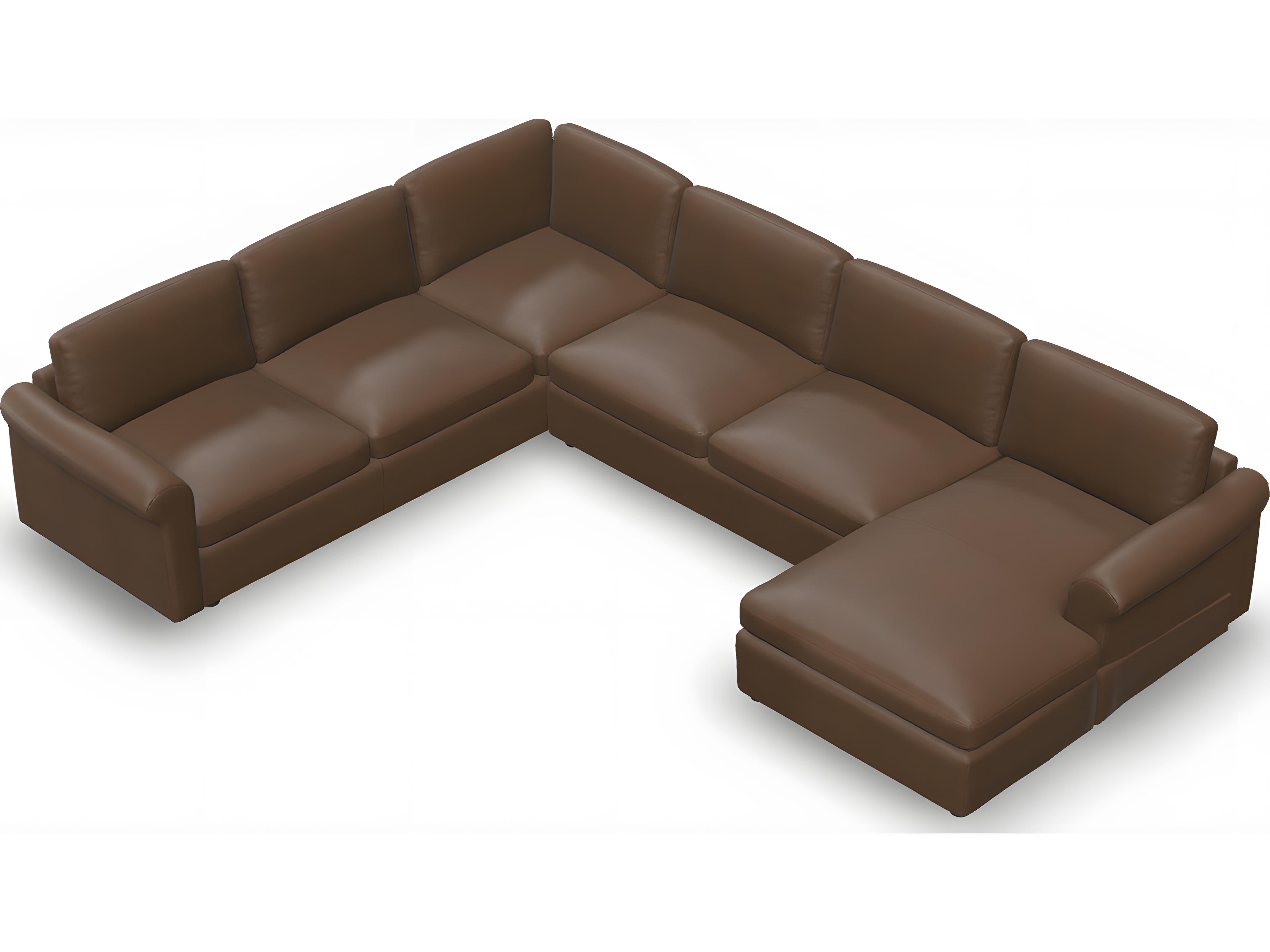 Palliser Ensemble Roll Arm Leather Upholstery Sectional Sofa