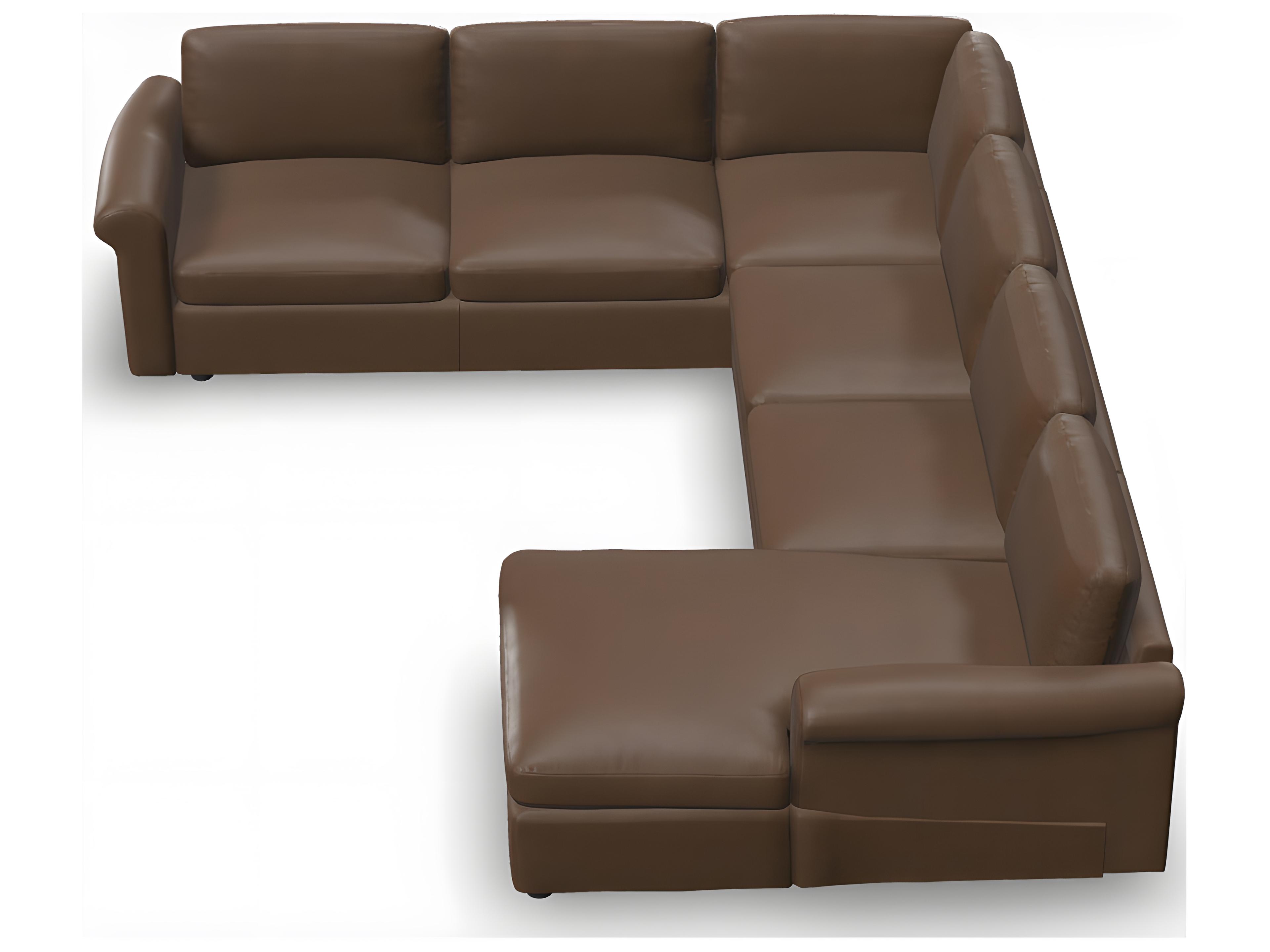 Palliser Ensemble Roll Arm Leather Upholstery Sectional Sofa