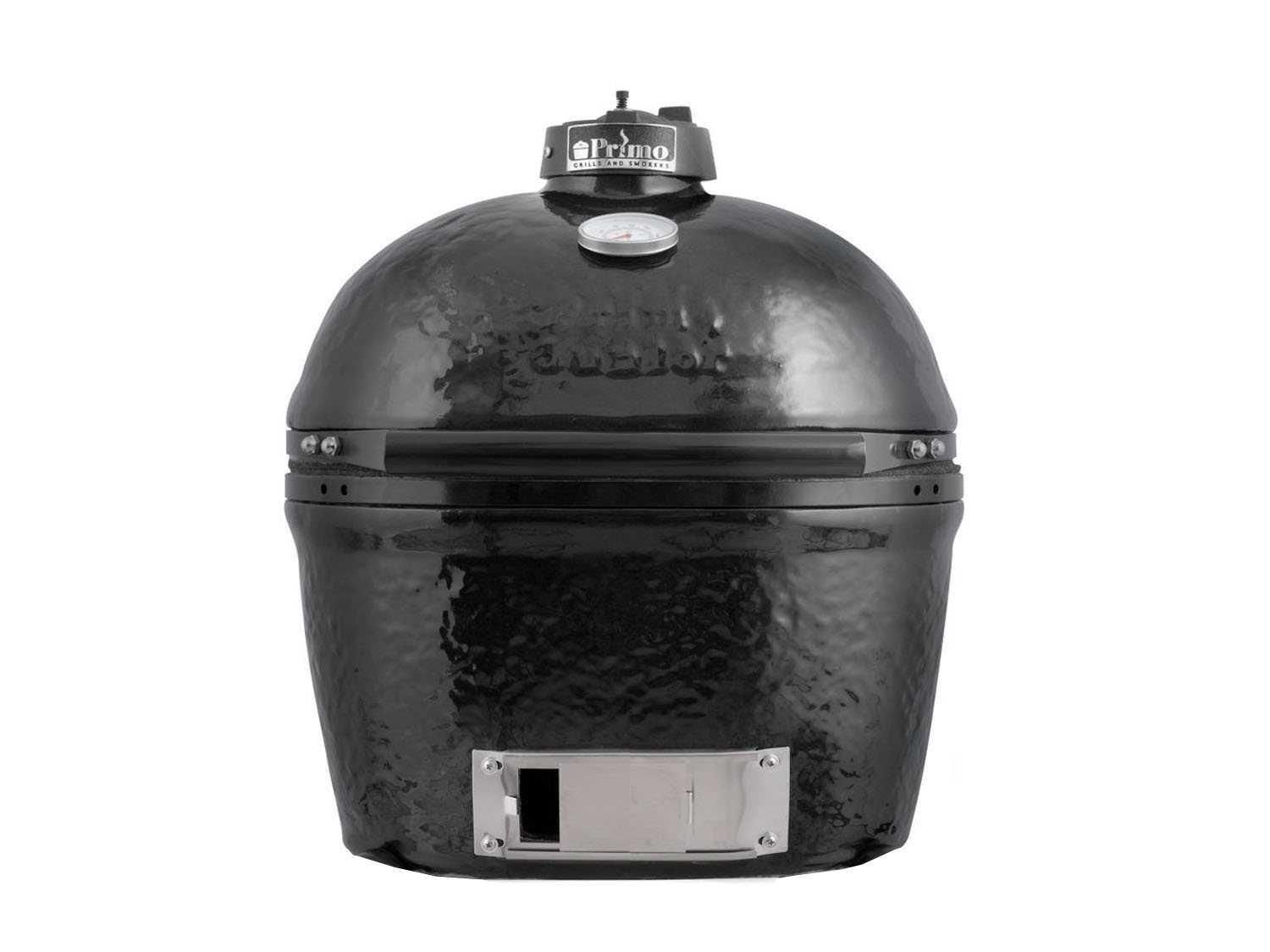 Primo Ceramic Oval Junior Charcoal Grill Smoker with Stainless Steel Grates