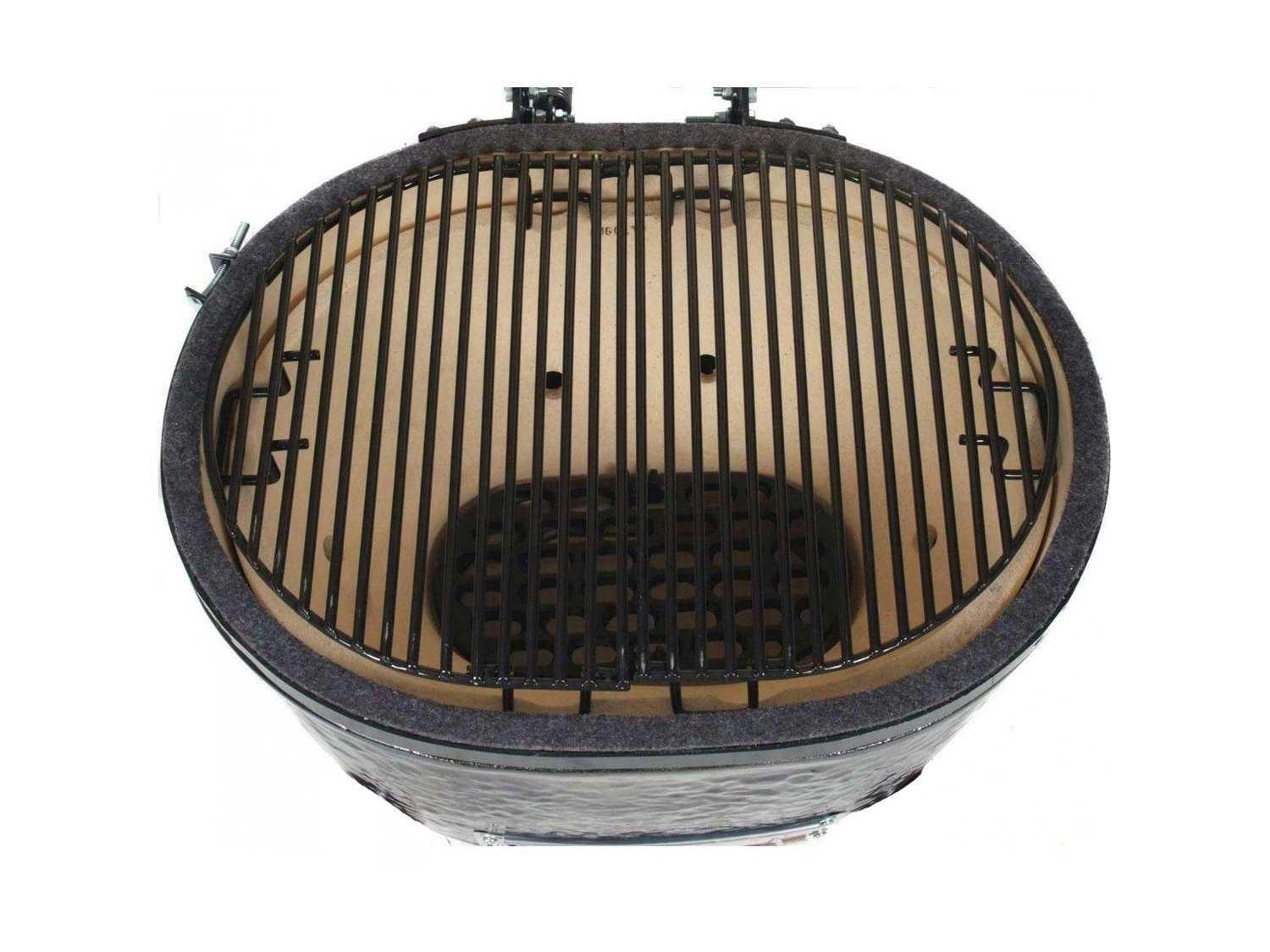 Primo Ceramic Oval X-Large Charcoal Grill Smoker with Stainless Steel Grates