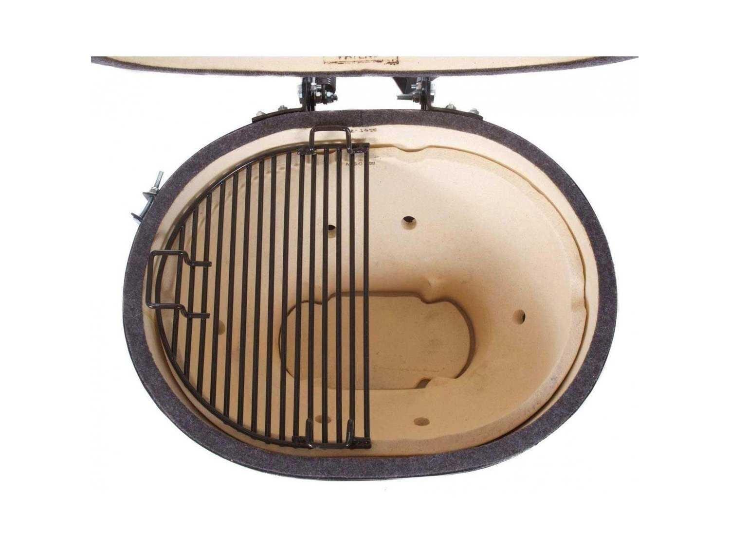 Primo Ceramic Oval X-Large Charcoal Grill Smoker with Stainless Steel Grates