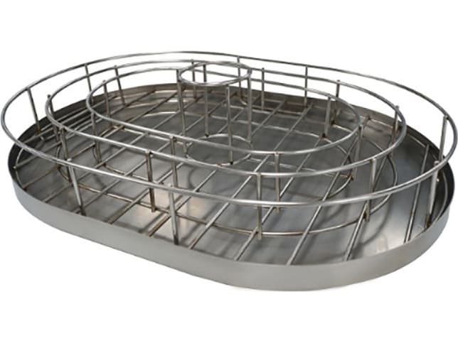 Primo Rib and Chicken Rack with Drip Tray for Oval LG 300 and Oval XL 400 Charcoal Grills