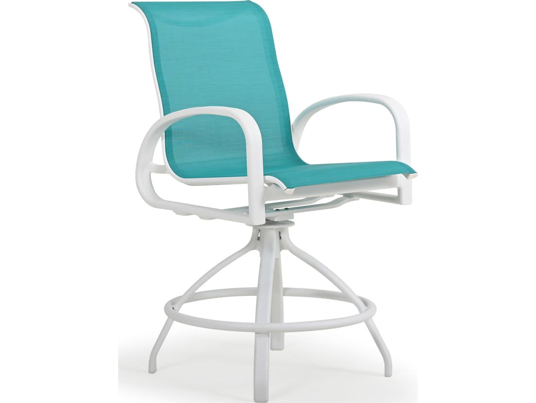 Watermark Living Sandoval Aluminum Sling Swivel Patio Counter Stool
