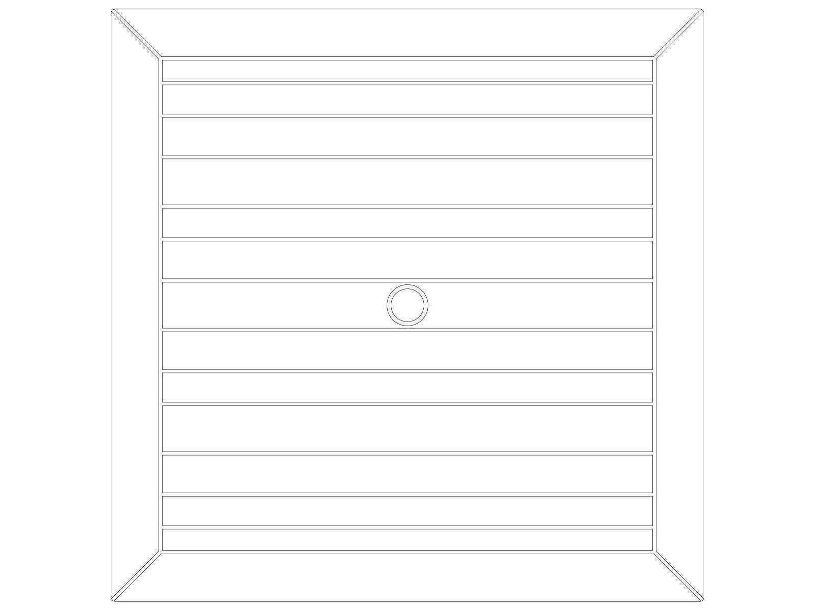 Watermark Living Sandoval Faux Wood Square Dining Table Top with Umbrella Hole