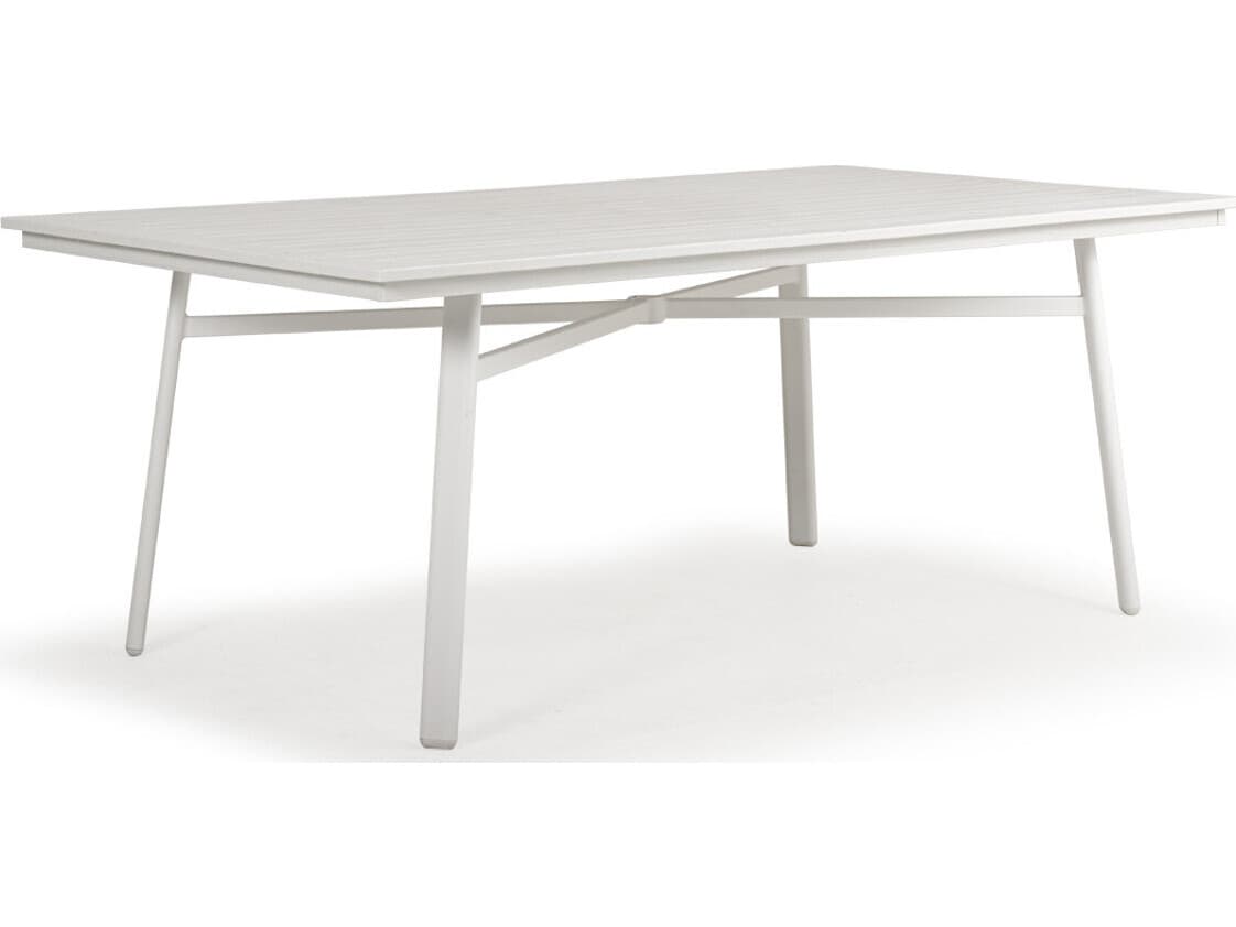 Watermark Living Sandoval Faux Wood Rectangular Dining Table Top with Umbrella Hole