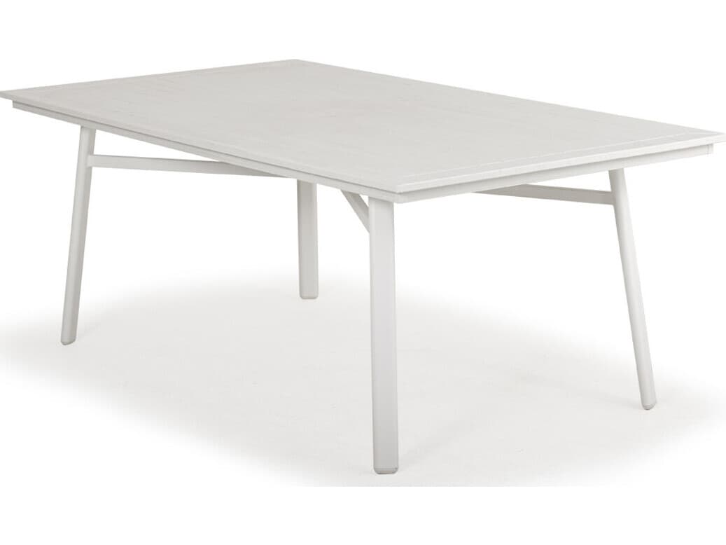 Watermark Living Sandoval Faux Wood Rectangular Dining Table Top with Umbrella Hole