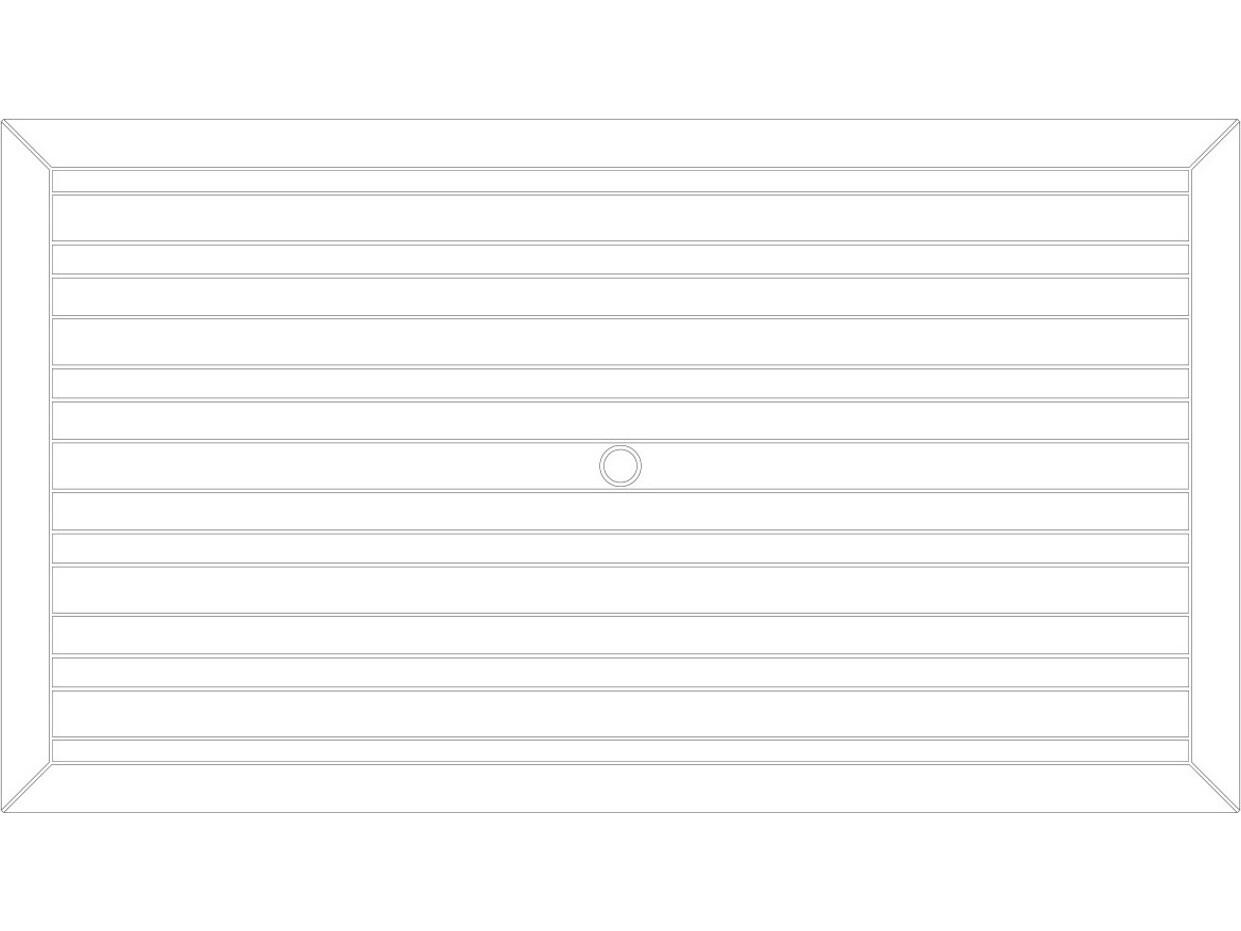 Watermark Living Sandoval Faux Wood Rectangular Dining Table Top with Umbrella Hole