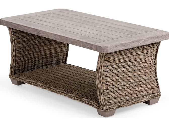 Watermark Living Riverside Wicker Rectangular Patio Coffee Table