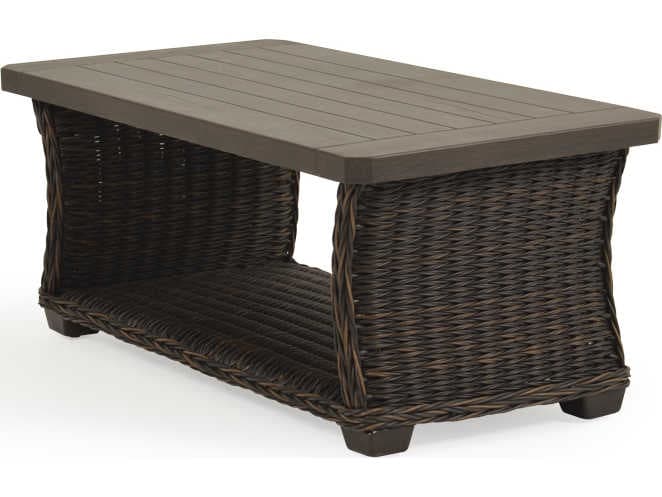 Watermark Living Riverside Wicker Rectangular Patio Coffee Table