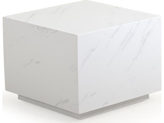 Watermark Living Santorini Aluminum Faux Marble Square Patio End Table