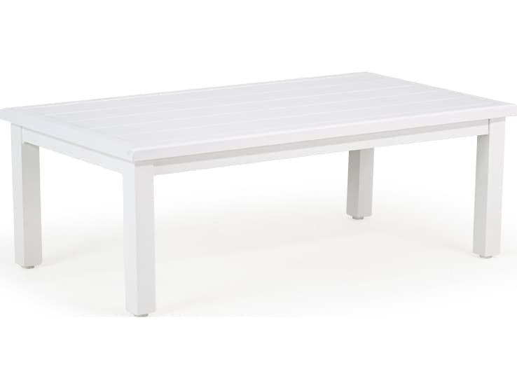 Watermark Living Santorini Aluminum Faux Marble Rectangular Patio Coffee Table