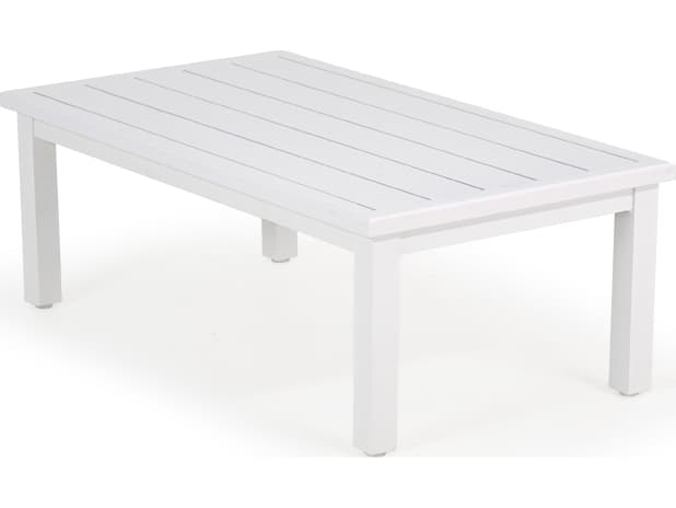 Watermark Living Santorini Aluminum Faux Marble Rectangular Patio Coffee Table