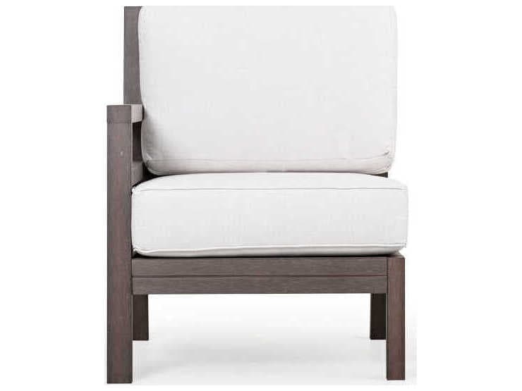 Watermark Living Miramar Faux Wood Left Arm Facing Outdoor Lounge Chair