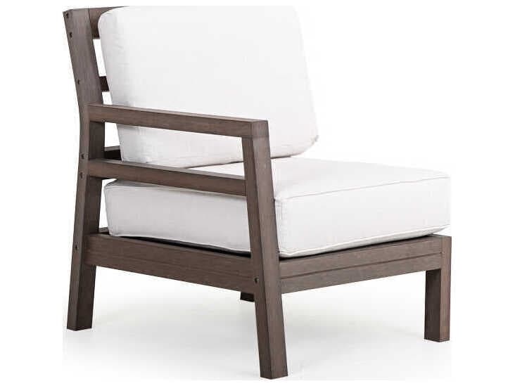 Watermark Living Miramar Faux Wood Left Arm Facing Outdoor Lounge Chair