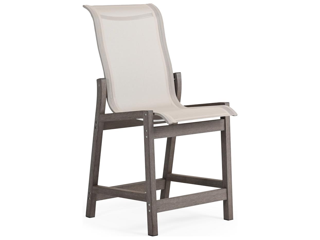Watermark Living Miramar Teak Sling Outdoor Counter Chair