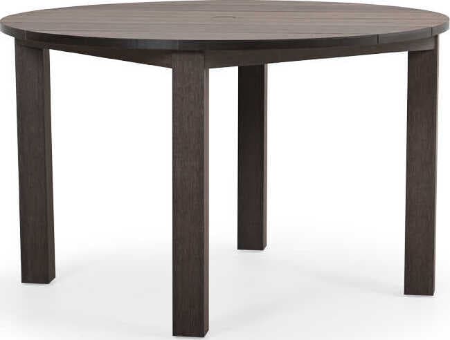 Watermark Living Miramar Faux Wood Round Patio Dining Table with Umbrella Hole