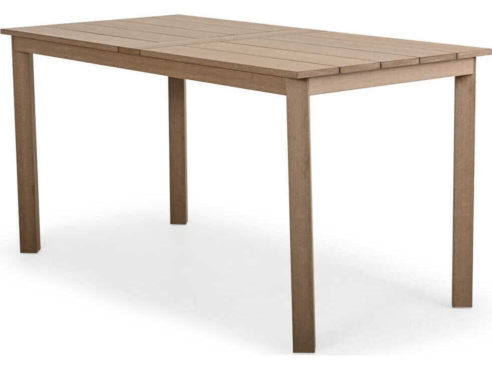 Watermark Living Miramar Faux Wood Rectangular Outdoor Patio Bar Height Table