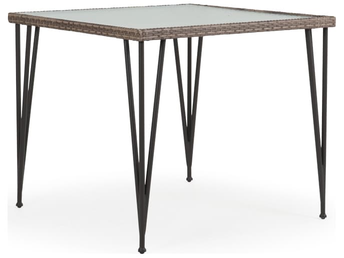 Watermark Living Augusta Wicker Square Glass Top Patio Counter Height Table