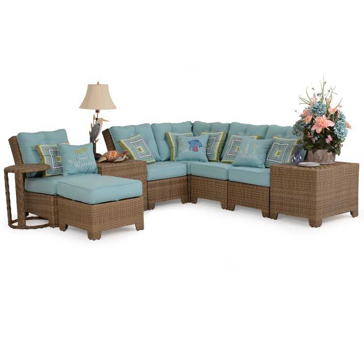 Watermark Living Seaside Wicker Sectional Outdoor Lounge Set