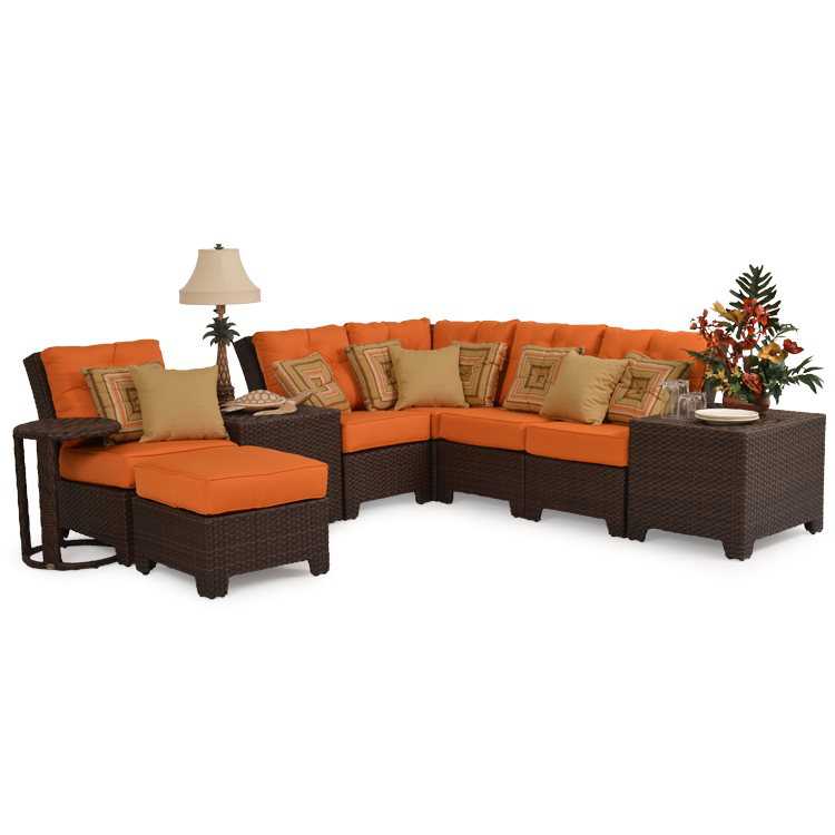 Watermark Living Seaside Wicker Sectional Outdoor Lounge Set