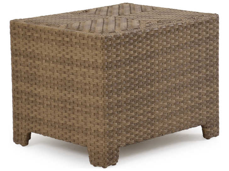 Watermark Living Seaside Wicker Rectangular Storage Outdoor End Table