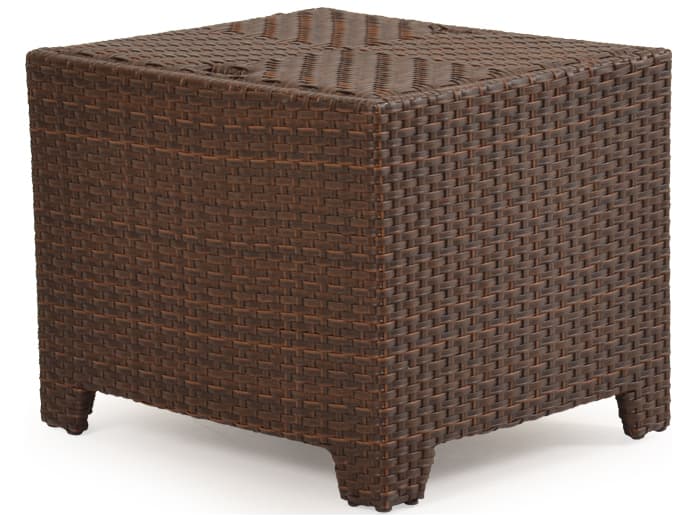 Watermark Living Seaside Wicker Rectangular Storage Outdoor End Table