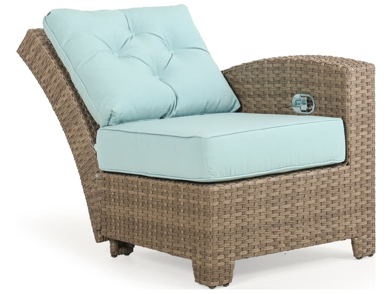 Watermark Living Seaside Wicker Right Arm Facing Reclining Outdoor Patio Lounge Chair