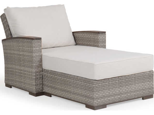 Watermark Living Quick Ship Adair Wicker Outdoor Chaise and a Half