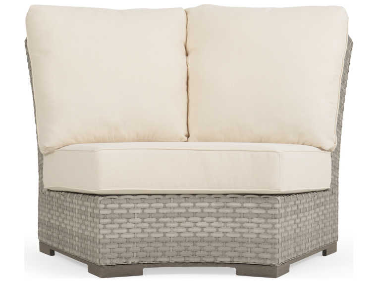 Watermark Living Quick Ship Adair Wicker 45 Degree Curved Outdoor Patio Lounge Chair