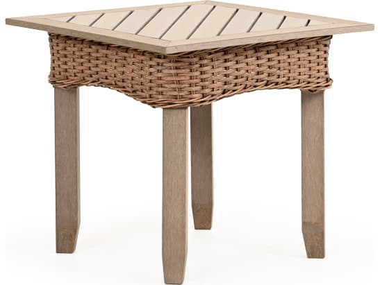 Watermark Living Edenton Wicker Square PoliSoul Top Patio End Table