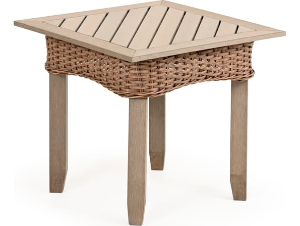 Watermark Living Edenton Wicker Square PoliSoul Top Patio End Table