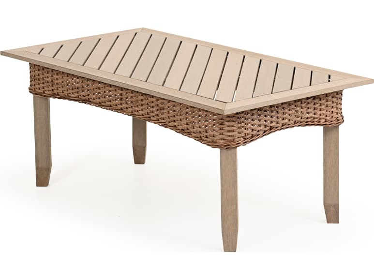 Watermark Living Edenton Wicker Square PoliSoul Top Patio End Table