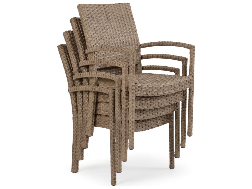 Watermark Living Seaside Wicker Stackable Outdoor Patio Dining Arm Chair