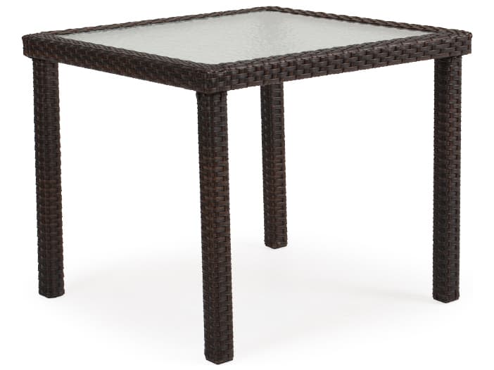 Watermark Living Seaside Wicker Square Glass Top Outdoor Patio Dining Table