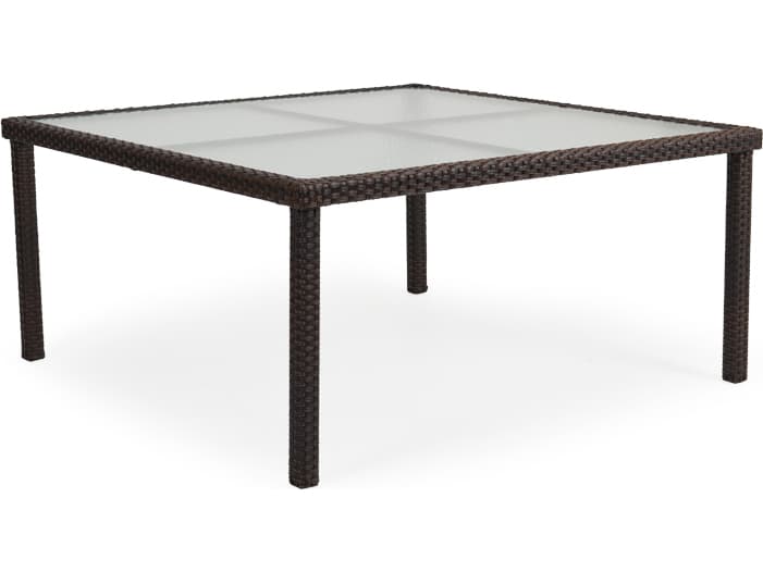 Watermark Living Seaside Wicker Square Glass Top Patio Dining Table