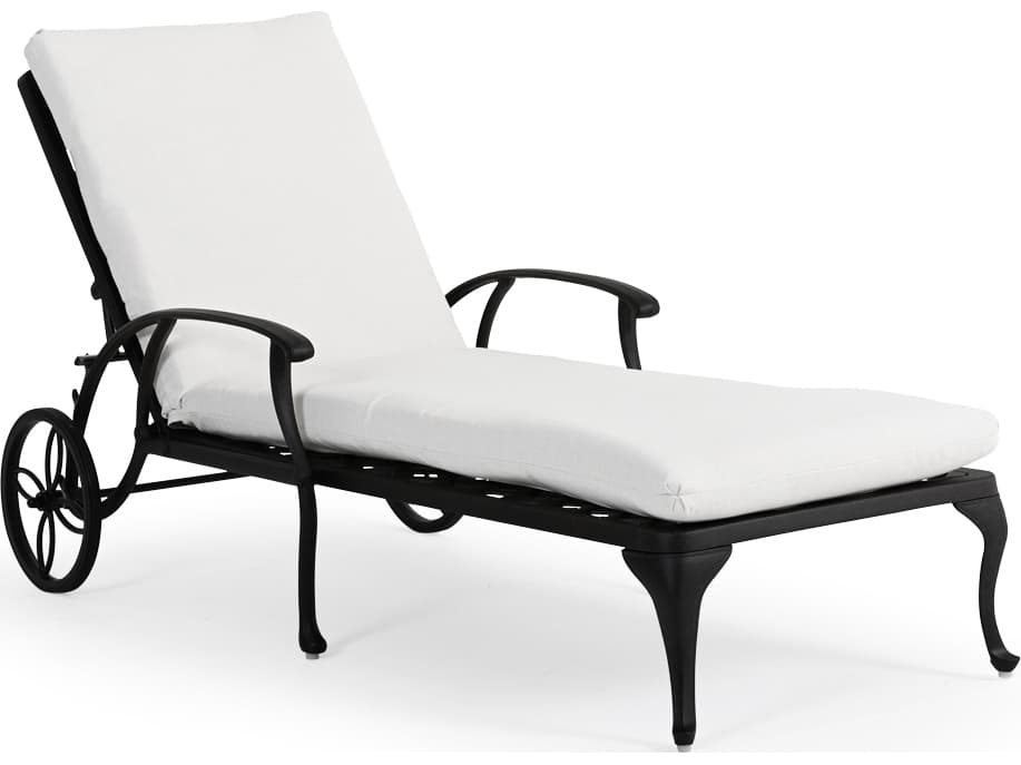 Watermark Living Oxford Cast Aluminum Weathered Black Outdoor Patio Chaise Lounge