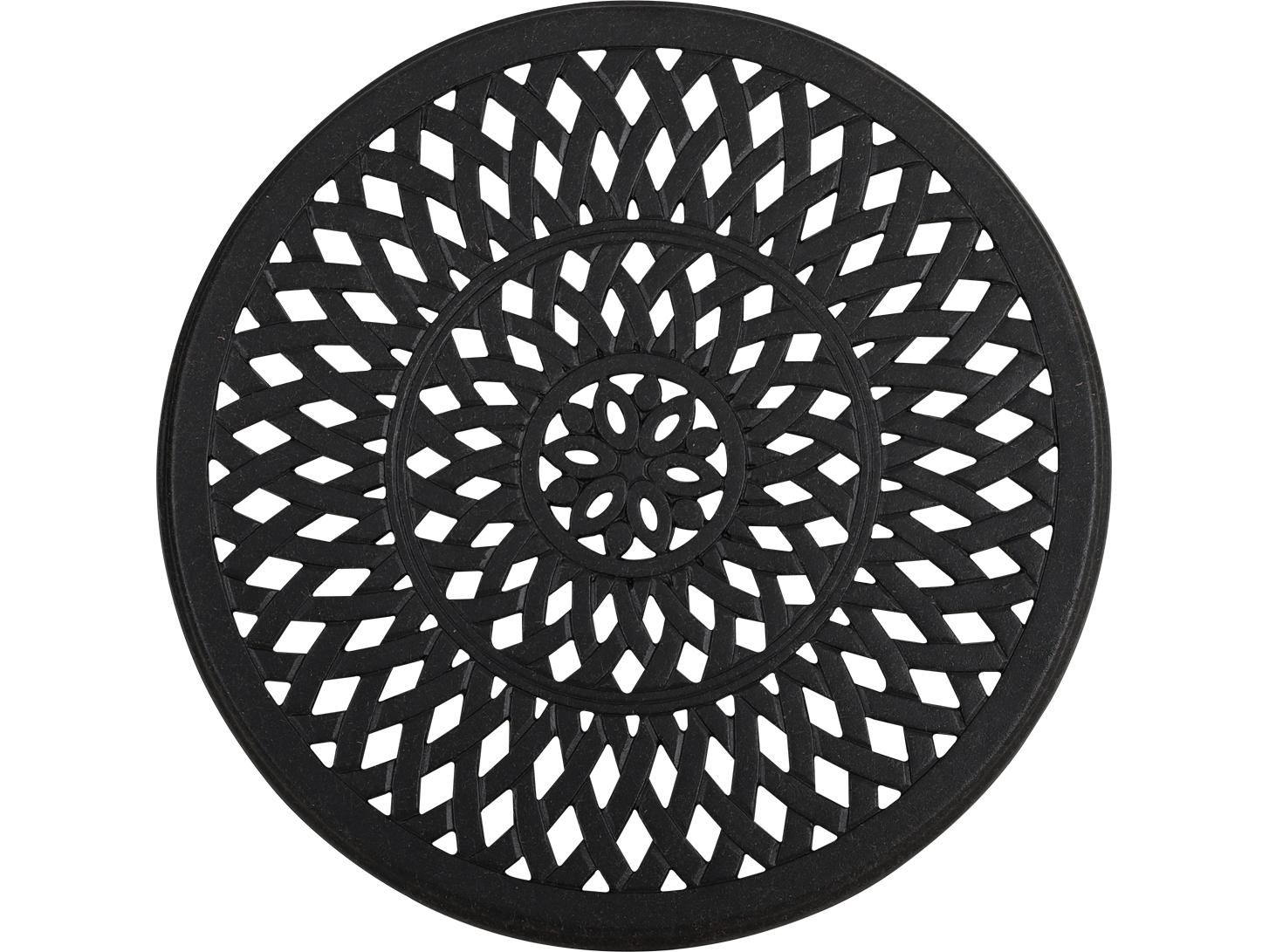 Watermark Living Oxford Cast Aluminum Weathered Black Round Tea Table